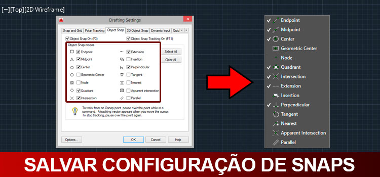 100 DICAS DE AUTOCAD!!! 66 ativar-snaps-favoritos