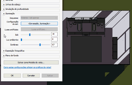 Estudo solar - Configuração das sombras - Revit 15 configurar-sombras