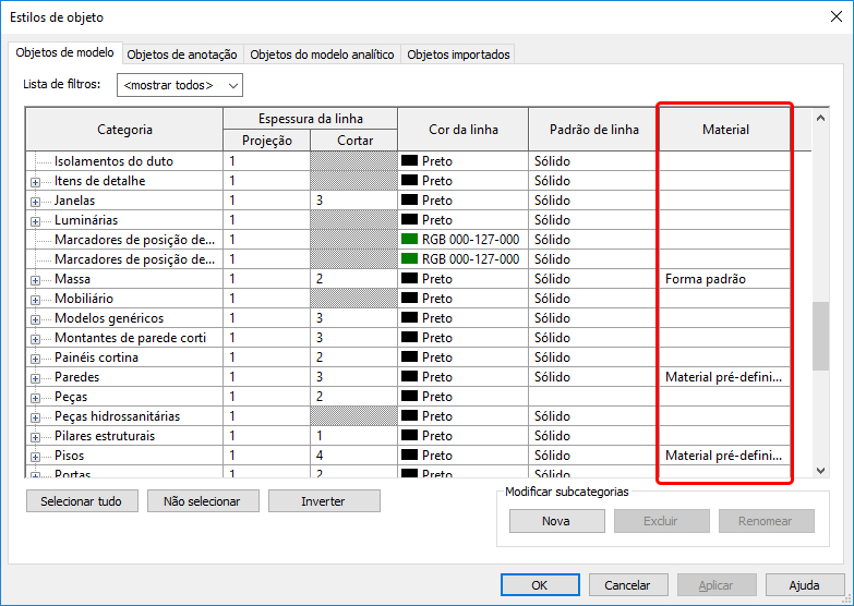 Peso gráfico e espessura de linha - Revit 20 peso-gráfico-e-espessura-de-linha