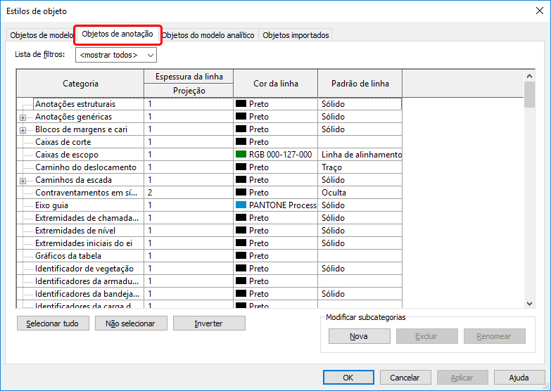 Peso gráfico e espessura de linha - Revit 22 peso-gráfico-e-espessura-de-linha