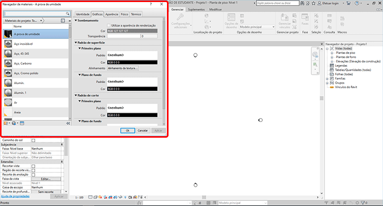 Expandir navegador de materiais - Revit 5 expandir-janela-de-materiais