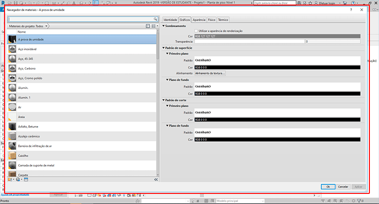 Expandir navegador de materiais - Revit 7 expandir-janela-de-materiais