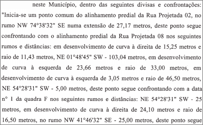 Linha de divisa do Terreno 5 Linha-de-divisa