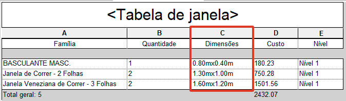 Formatação de tabelas - Revit 22 formatação-de-tabelas