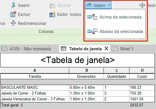 Formatação de tabelas - Revit 31 formatação-de-tabelas