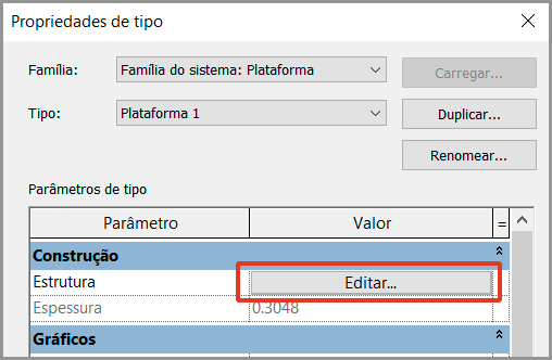 Plataforma de construção - Revit 13 plataforma