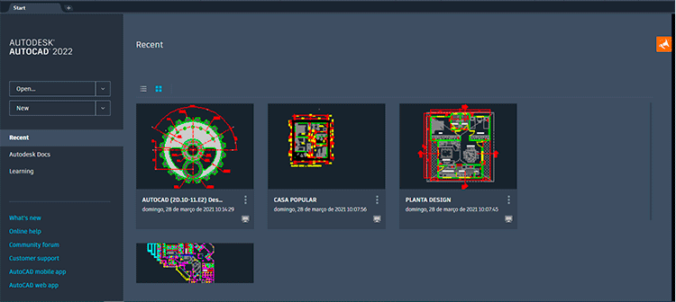 AutoCAD 2022 chegou! 4 ARQUIVOS RECENTES