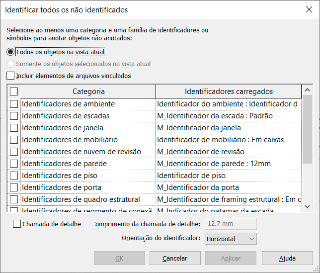 Identificadores (TAGS) no Revit 22 identificadores