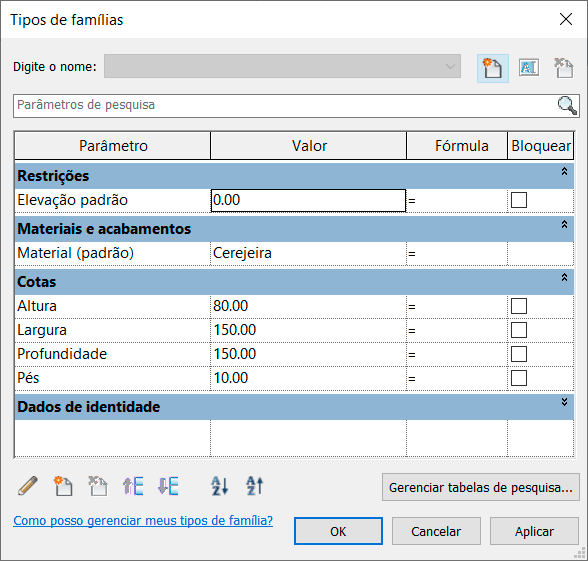 Múltiplos tipos de família - Revit 7 múltiplos-tipos