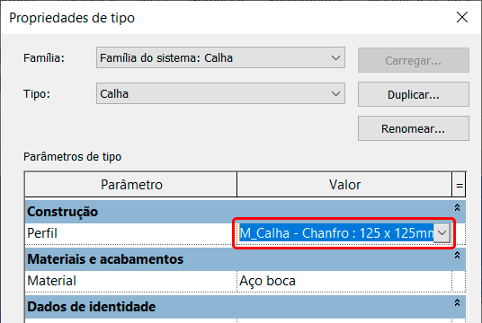 Telhado Revit - Calha 18 telhado-calha