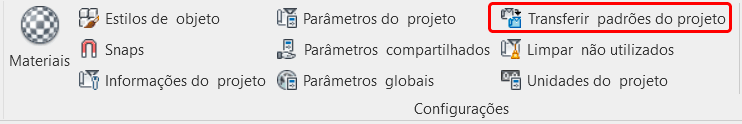Transferir padrões de projeto - Revit 3 transferir-normas