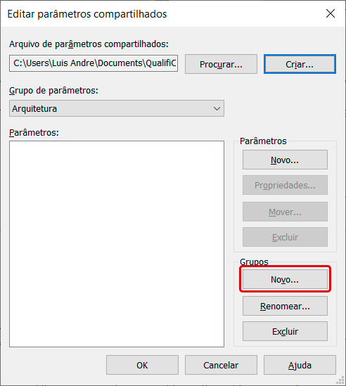 Identificador com pé-direito no Revit 8 identificador