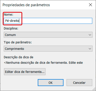 Identificador com pé-direito no Revit 11 identificador