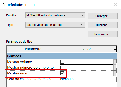 Identificador com pé-direito no Revit 20 identificador