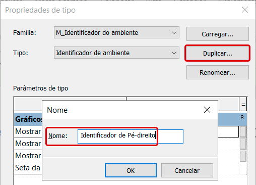 Identificador com pé-direito no Revit 19 identificador