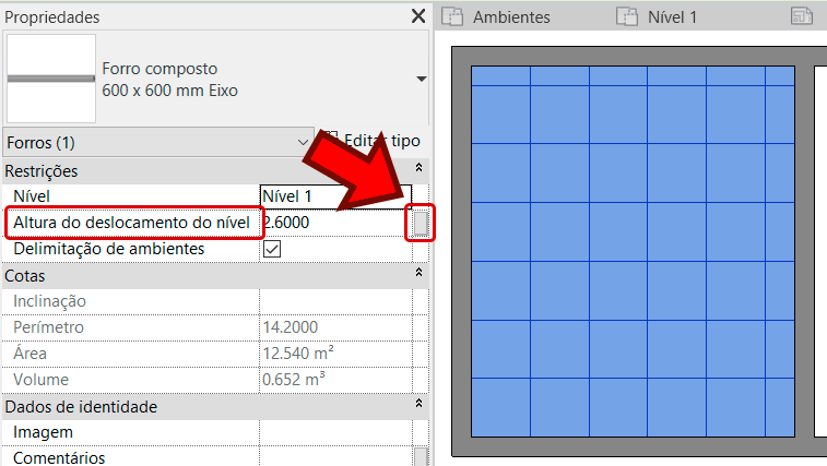 Identificador com pé-direito no Revit 41 identificador