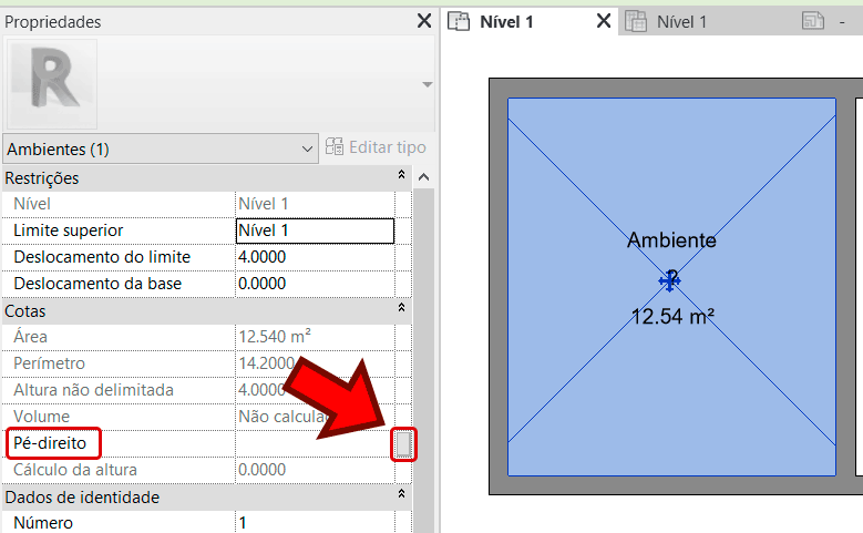 Identificador com pé-direito no Revit 44 identificador