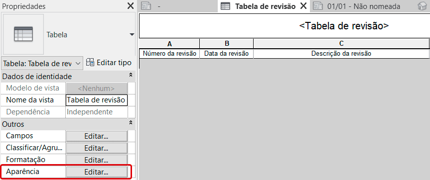 Folha com Tabela de revisão - Revit 18 nuvem-de-revisão