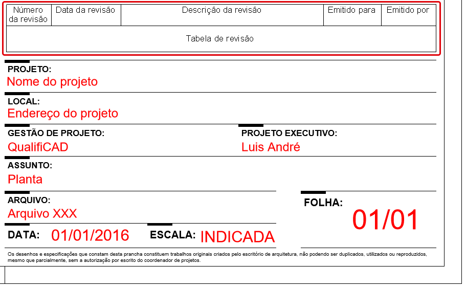 Folha com Tabela de revisão - Revit 20 nuvem-de-revisão