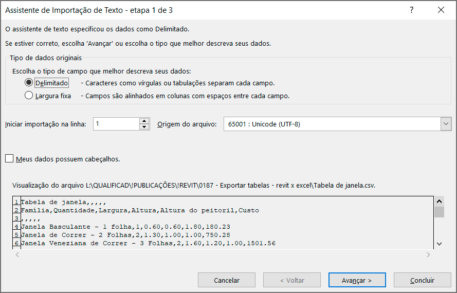 Exportar tabelas - Revit x Excel 16 exportar-tabelas-revit