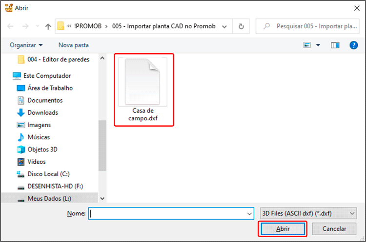 Importar planta CAD no Promob 13 importar-planta-cad