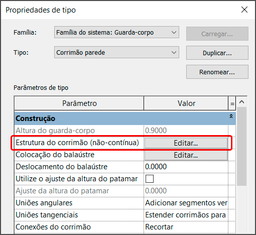 Corrimão de parede - Revit 11 corrimão-de-parede