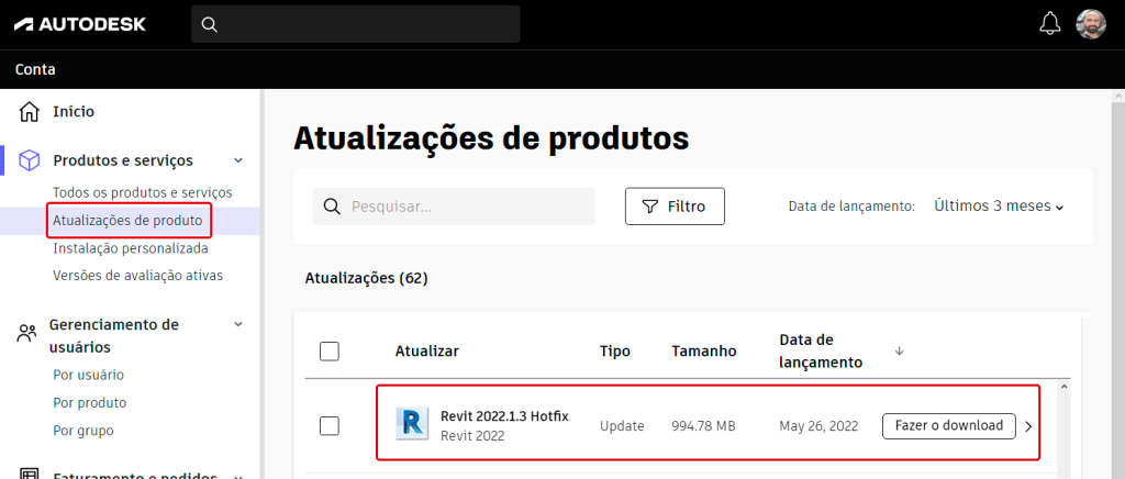 Service Packs e atualizações - Revit 17 atualizações-e-service-packs