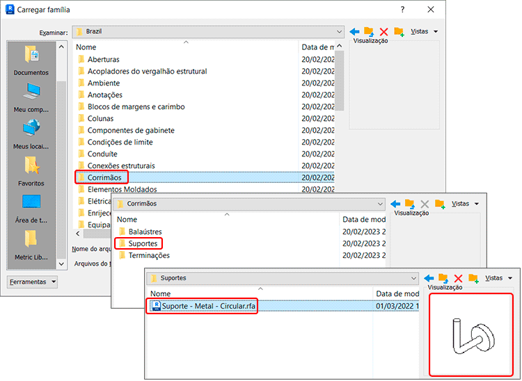 Corrimão de parede - Revit 19 corrimão-de-parede