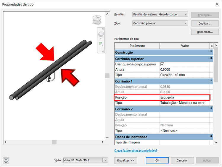 Corrimão de parede - Revit 26 corrimão-de-parede