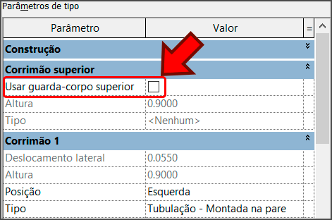 Corrimão de parede - Revit 27 corrimão-de-parede
