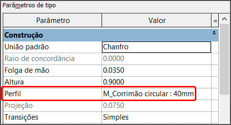 Corrimão de parede - Revit 34 corrimão-de-parede