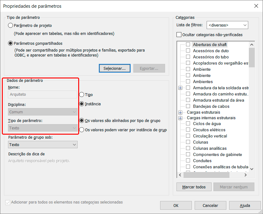 parâmetros-compartilhados