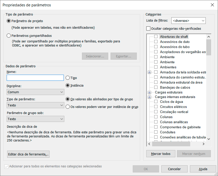 Parâmetros de projeto - Revit 7 parâmetros-de-projeto