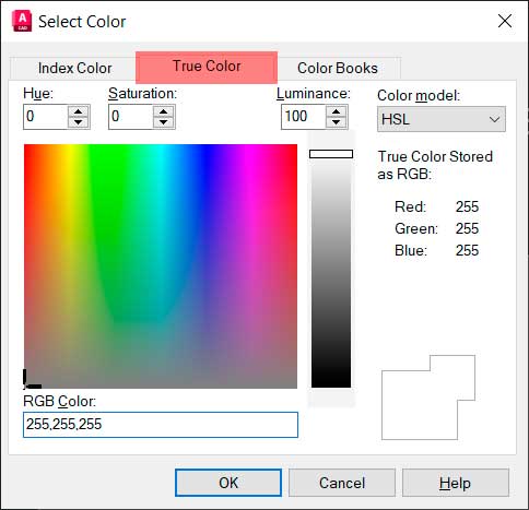 cores-no-autocad