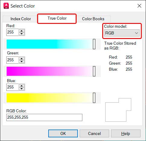 cores-no-autocad