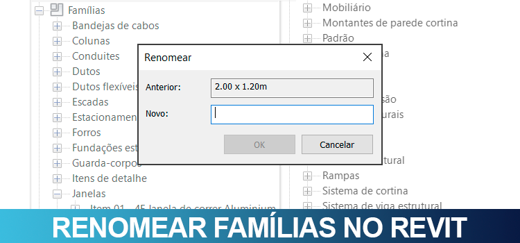 Renomear famílias no Revit 01