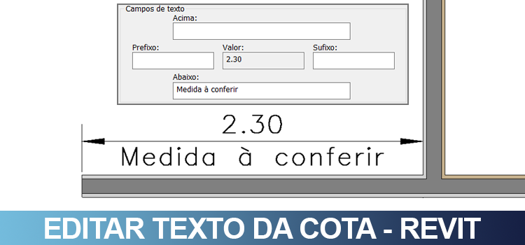 Editar texto da cota no Revit