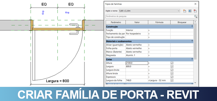 Família de porta personalizada no Revit