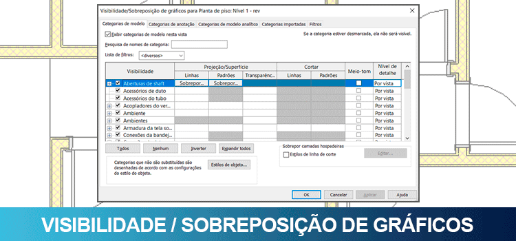 Visibilidade e sobreposição de gráficos no Revit