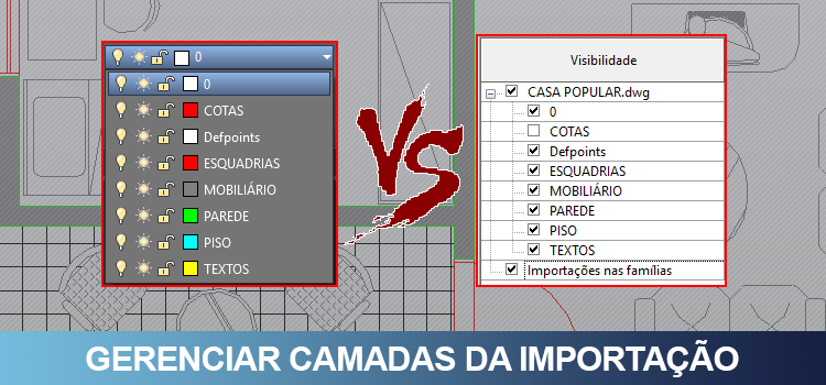 Gerenciar camadas da importação DWG