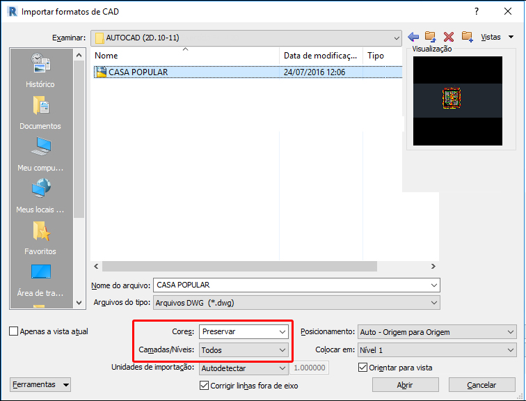 gerenciar-camadas-importação-DWG