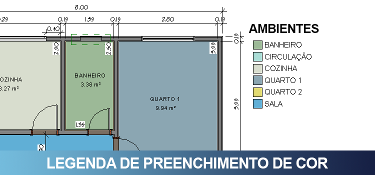 Legenda de preenchimento de cor