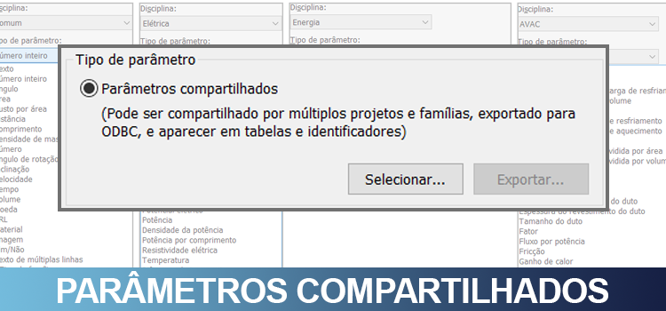 Parâmetros compartilhados no Revit