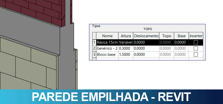 Parede empilhada no revit