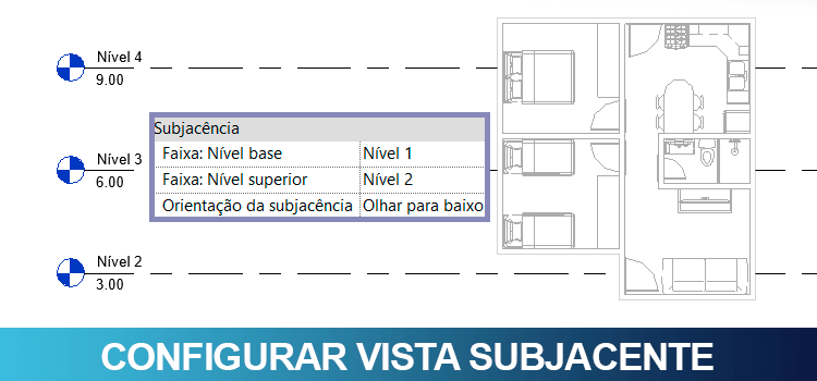 Vista subjacente no Revit