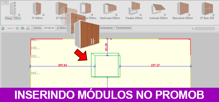 Inserir módulos no Promob